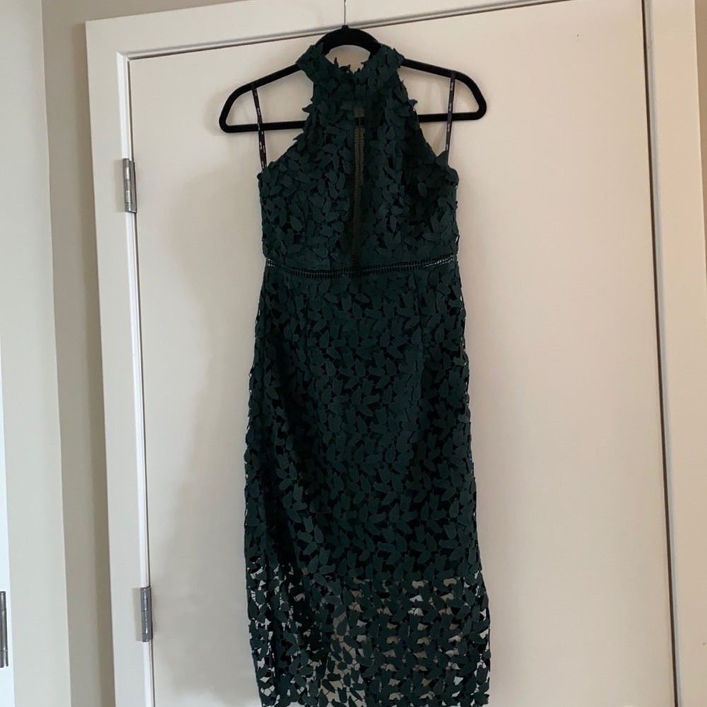 Bardot green leaf dress